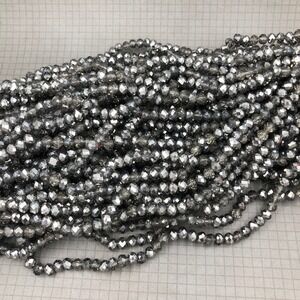 Metallic Gunmetal Gray Crystal Beads 6x4mm Full Strand Jewelry Making Supplies